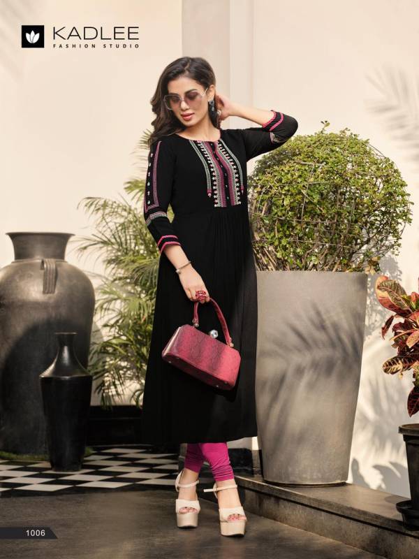 Kadlee Cinderella Exclusive New Fancy Wear Heavy Rayon Designer Kurti Collection